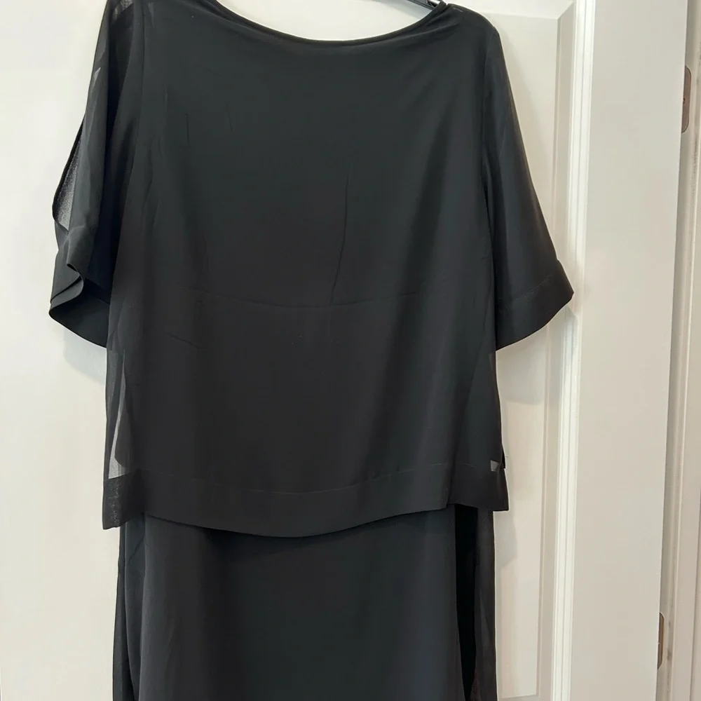 Chico's Black Sheer Sleeve Dress NWT - Picture 2 of 7